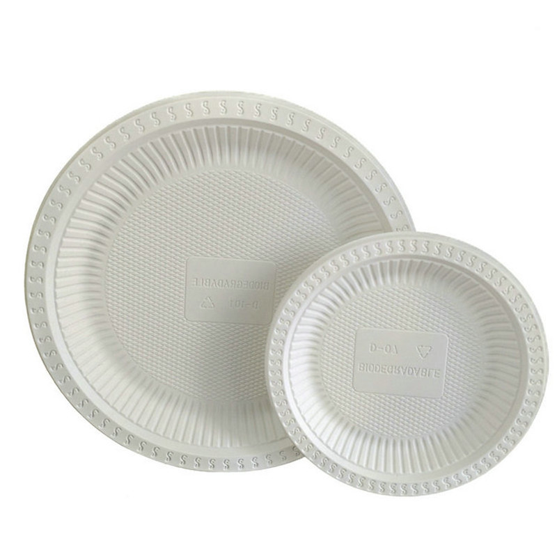 6/7/9 pulgadas personalizado de buena calidad platos redondos desechables de almidón de maíz con tapas - 副本