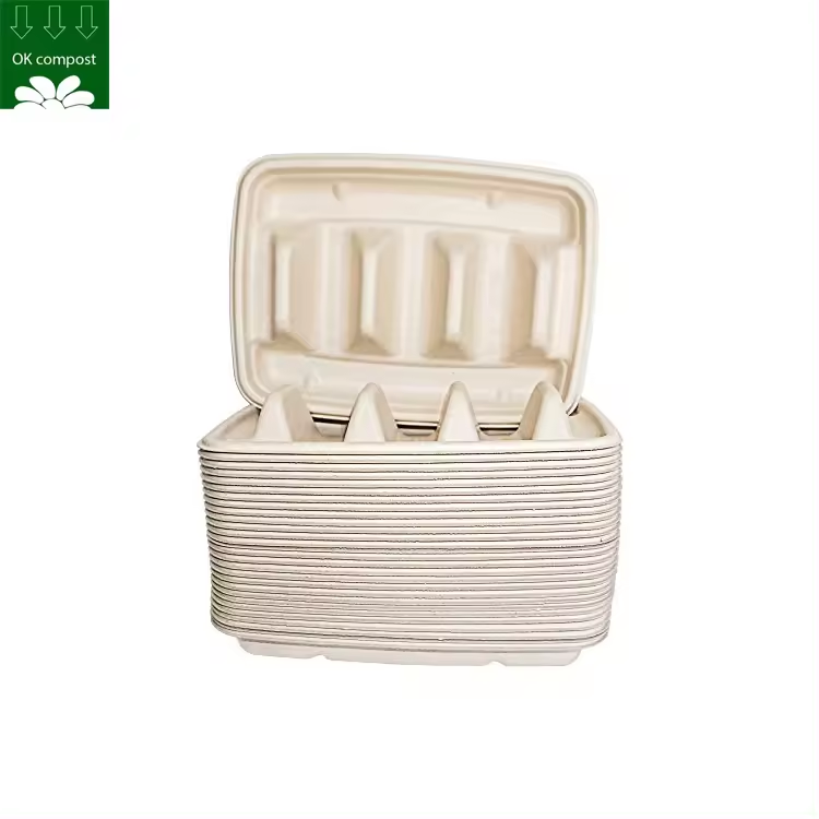Bandeja de taco de caña de azúcar biodegradable desechable - 副本