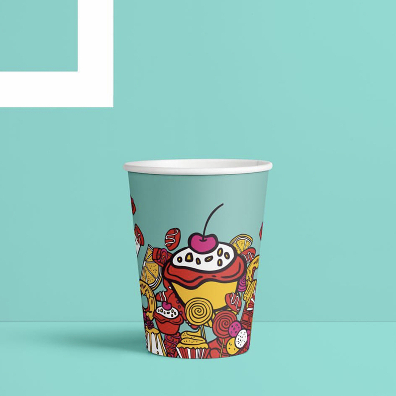 Venta al por mayor 7oz Singale Wall Bright Colorful Custom Paper Cups