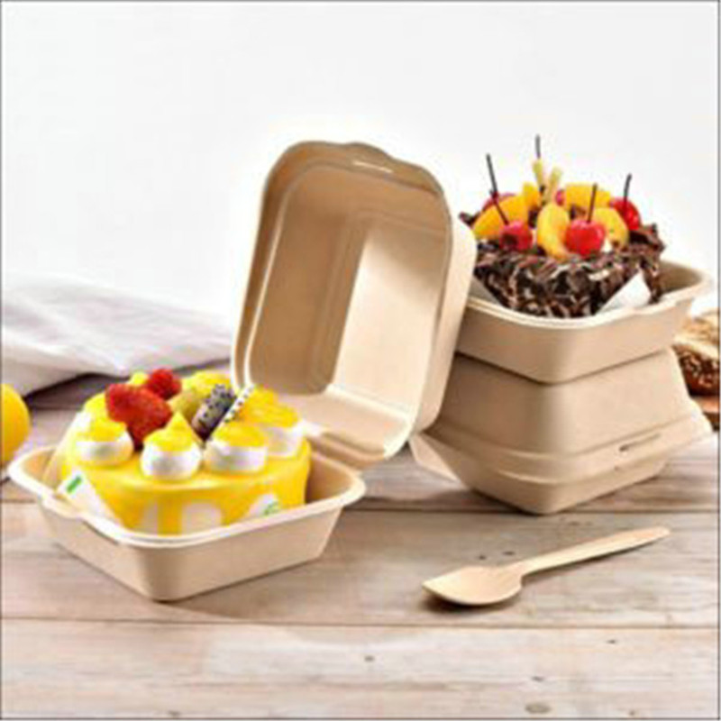 Caja de hamburguesa biodegradable de 6 pulgadas