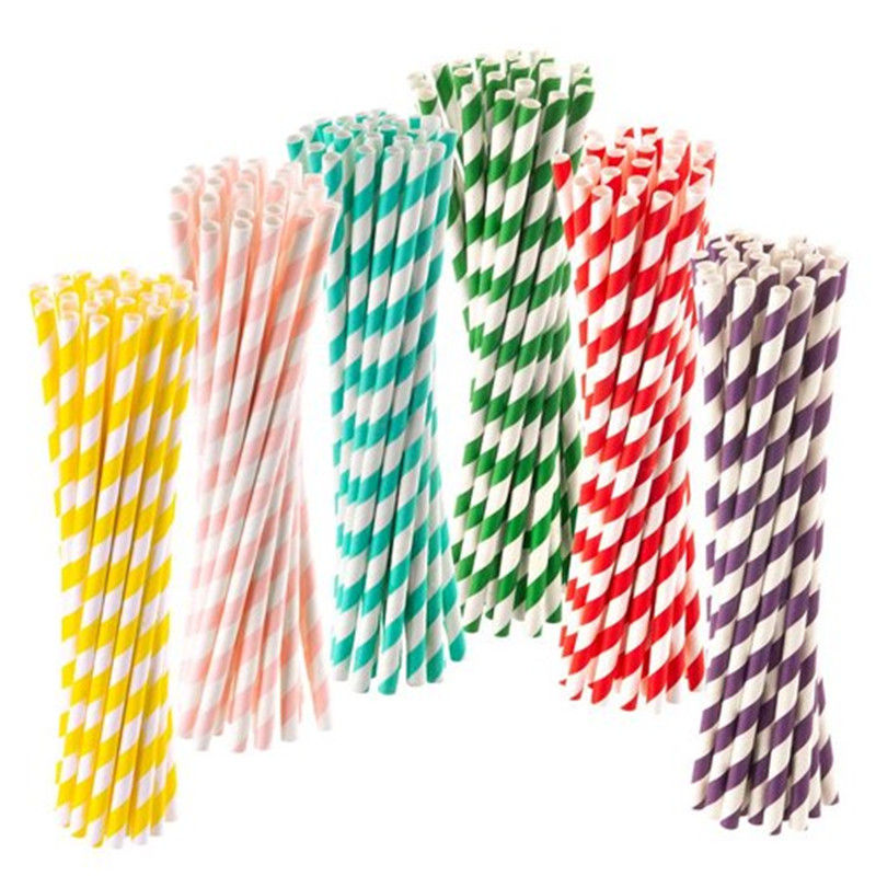 Pajitas coloridas desechables ecológicas