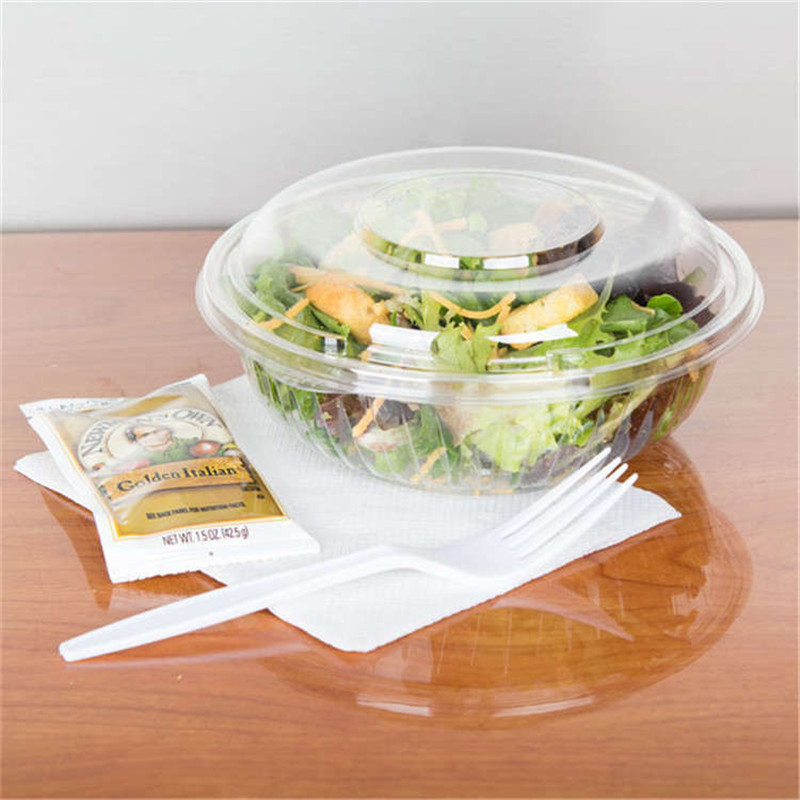 Ensaladeras PLA de 750ml con tapas transparentes para ensalada