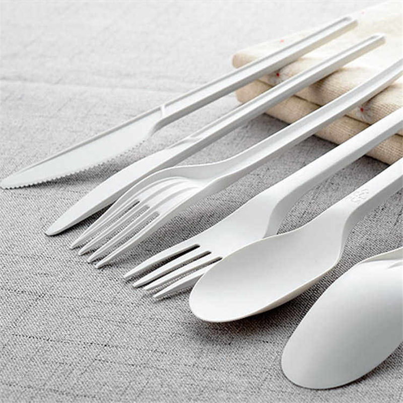 Juego de cubiertos de almidón de maíz biodegradable desechable de 6 pulgadas