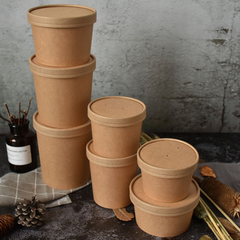  16oz Vasos de papel Kraft desechables ecológicos