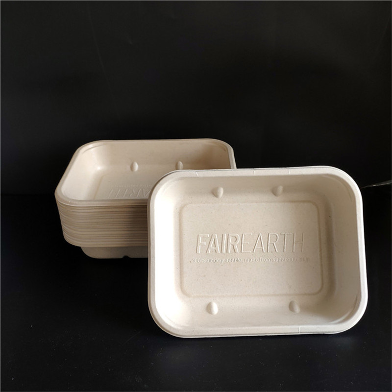 Bandejas biodegradables para alimentos de caña de azúcar con laminación PLA/PET