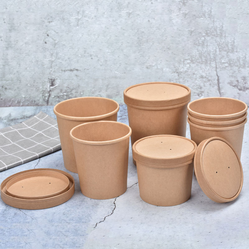 16oz desechable al por mayor personalizado taza de sopa de papel de buena calidad