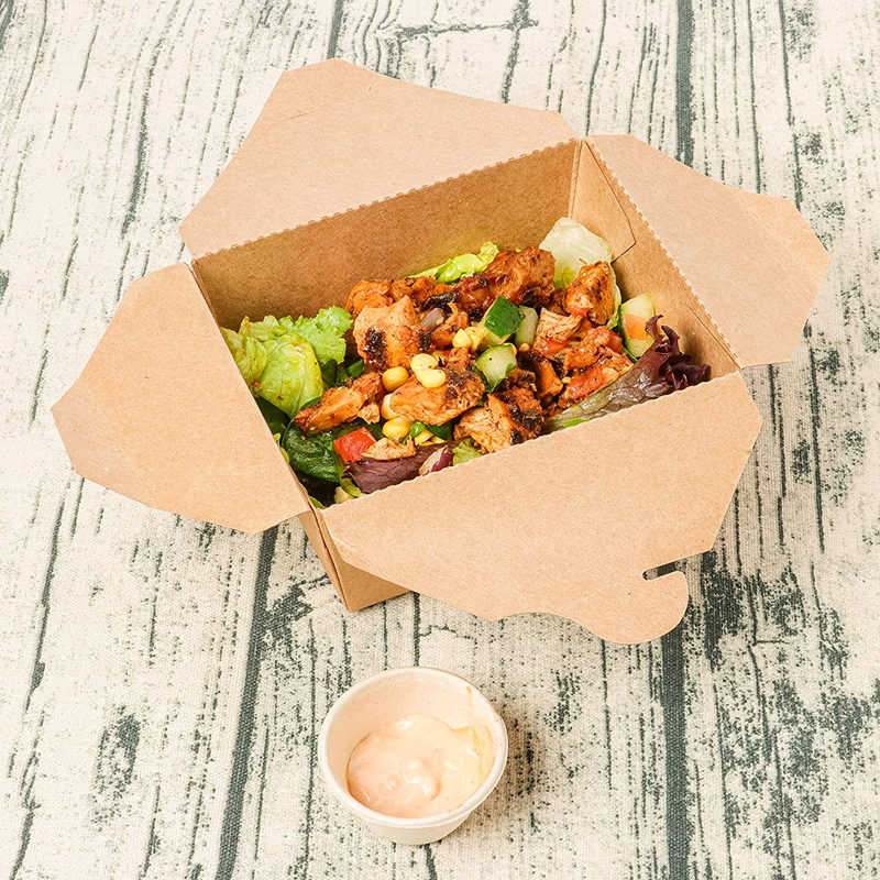 1000ml desechable al por mayor custom kraft paper takeaway box