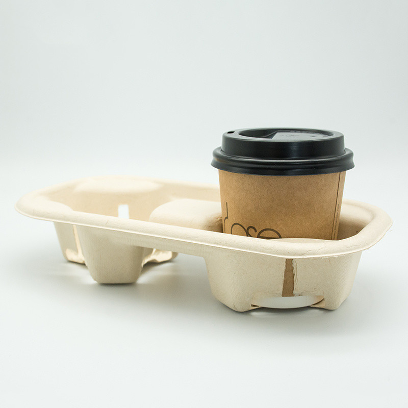 Disposable wholesale Bagasse Biodegradable Trays with 2 compartments 