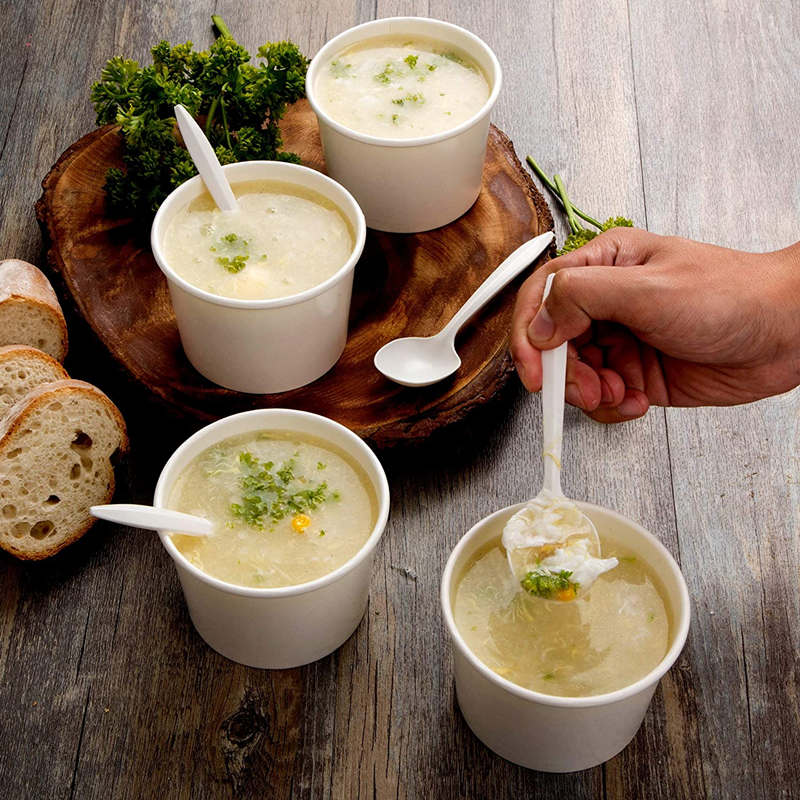  26oz dipsosable biodegradable Kraft Paper Soup Cup para uso para llevar