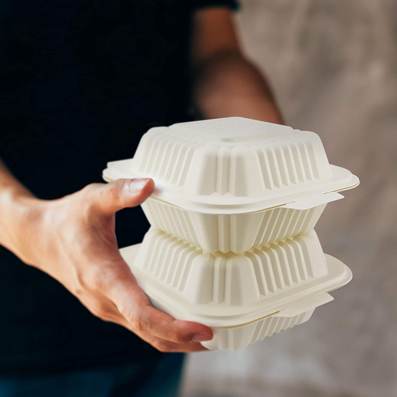  6 * 6 pulgadas desechable cprnalmidón caja de alimentos