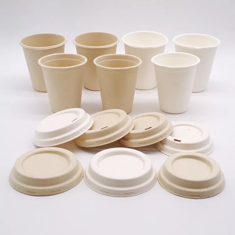 Disposable wholesale custom printing sugarcane cups and lids 