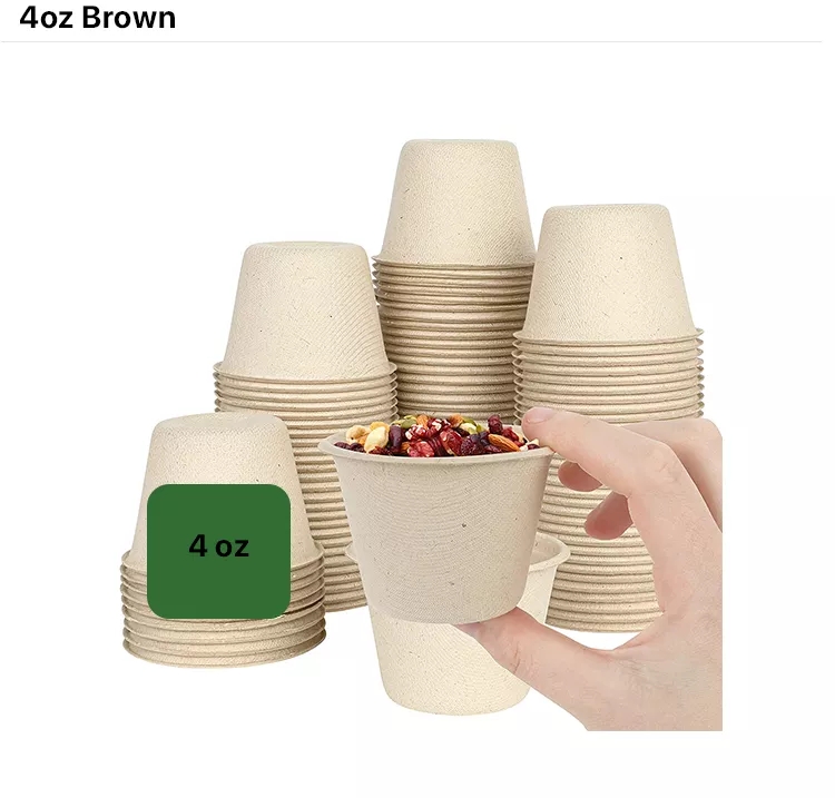 Disposable custom printing 4oz sugarcane sauce cup with lids 