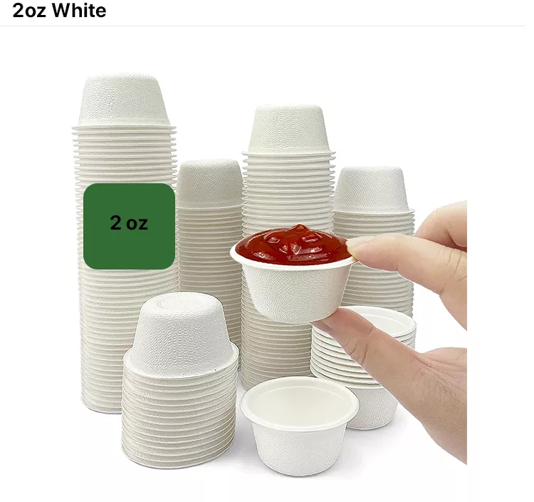 Small size 2oz sugarcane disposable sauce cup 