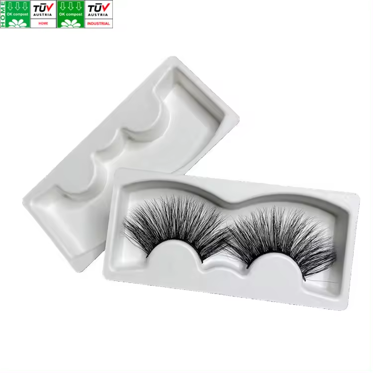 Caja de pestañas de caña de azúcar biodegradable ecológica desechable