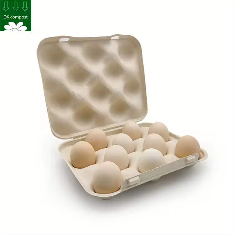 Bandeja de huevo de alimentos de caña de azúcar personalizada biodegradable de alta calidad