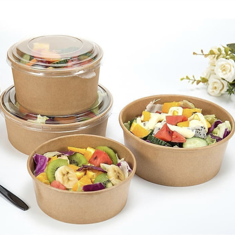 Ensaladera de papel kraft de 500 ml