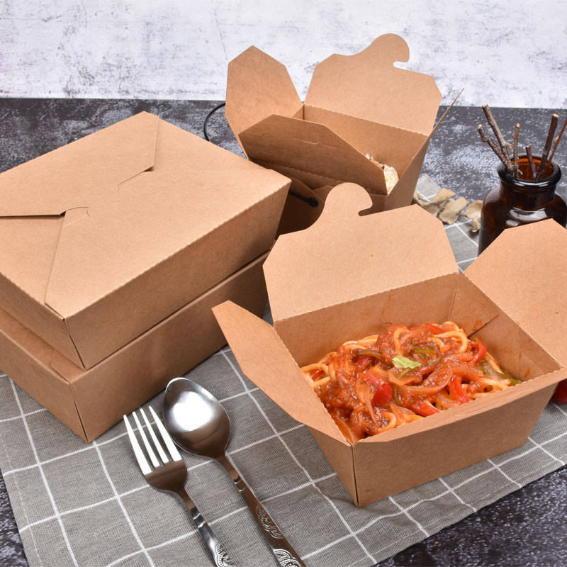 Caja para llevar de papel kraft de 1000 ml