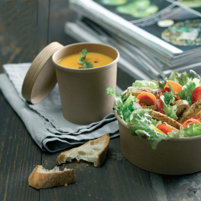 Ensaladera de papel kraft de 1100 ml